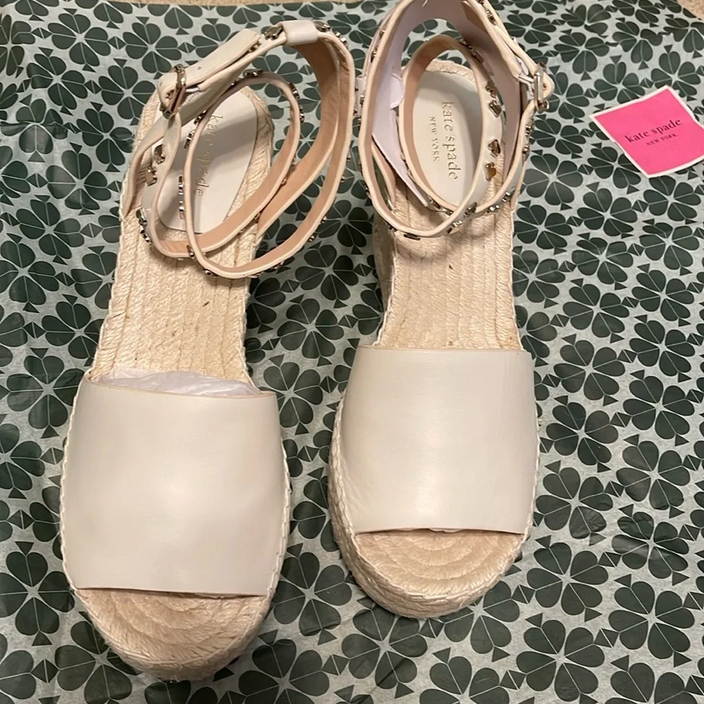 NIB Kate Spade Sandals Frenchy Leather Espadrille